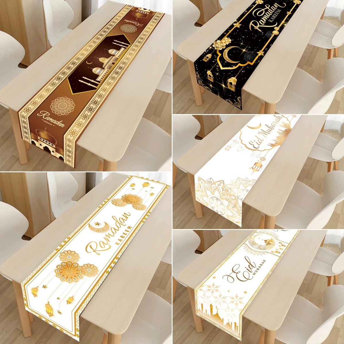 Ramadan Decoration 2025 Table Runner EID Mubarak Decor For Home Tablecloth Ramadan Kareem Islamic Muslim Party Eid Al Adha Gifts