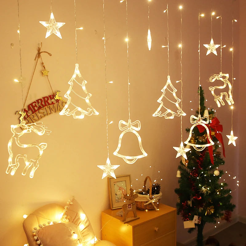 Star Moon Led Curtain Garland String Light EID Mubarak Ramadan Decoration for Christmas Home 2025 Islam Muslim Event Party Decor