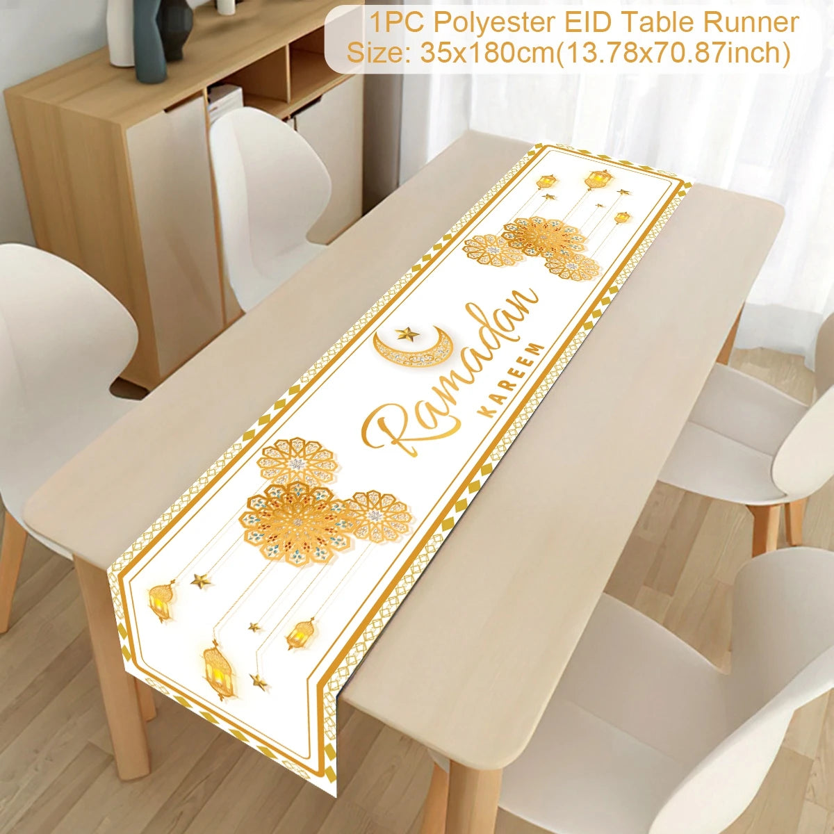 Ramadan Decoration 2025 Table Runner EID Mubarak Decor For Home Tablecloth Ramadan Kareem Islamic Muslim Party Eid Al Adha Gifts