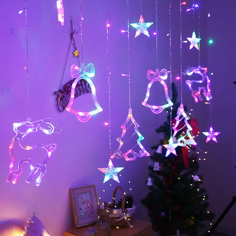 Star Moon Led Curtain Garland String Light EID Mubarak Ramadan Decoration for Christmas Home 2025 Islam Muslim Event Party Decor