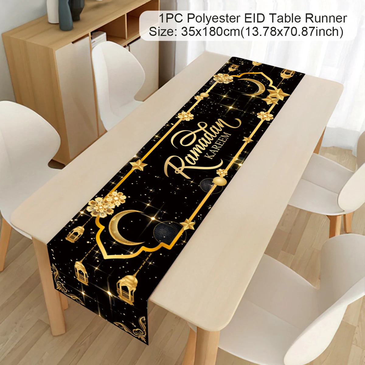 Ramadan Decoration 2025 Table Runner EID Mubarak Decor For Home Tablecloth Ramadan Kareem Islamic Muslim Party Eid Al Adha Gifts