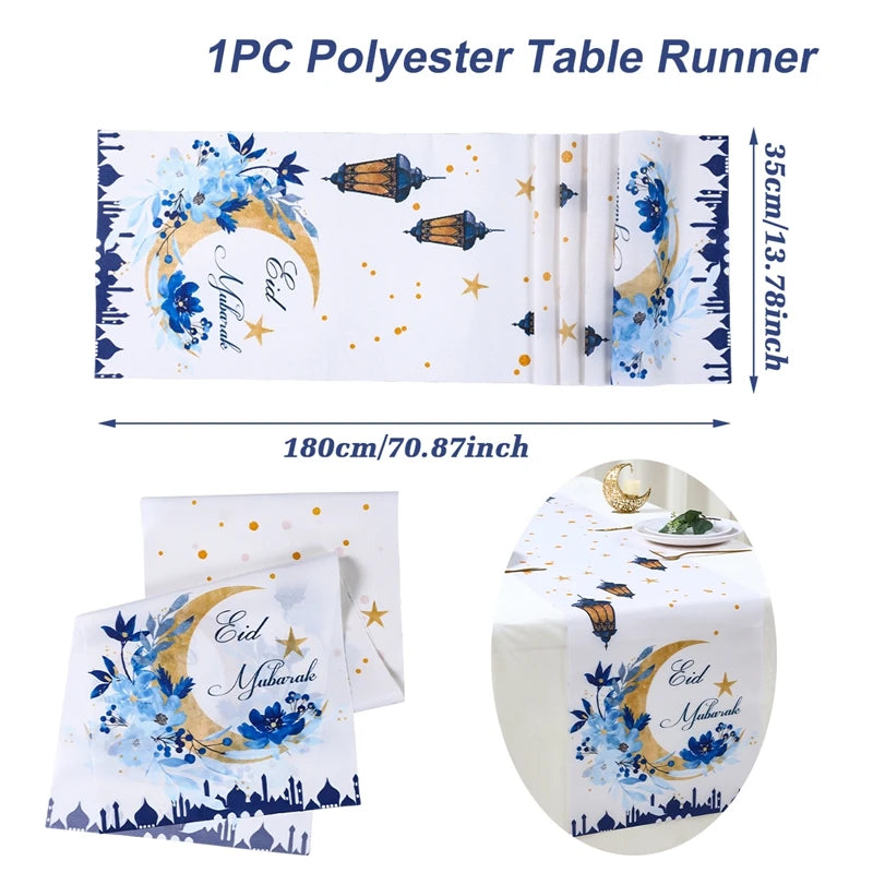 Ramadan Decoration 2025 Table Runner EID Mubarak Decor For Home Tablecloth Ramadan Kareem Islamic Muslim Party Eid Al Adha Gifts