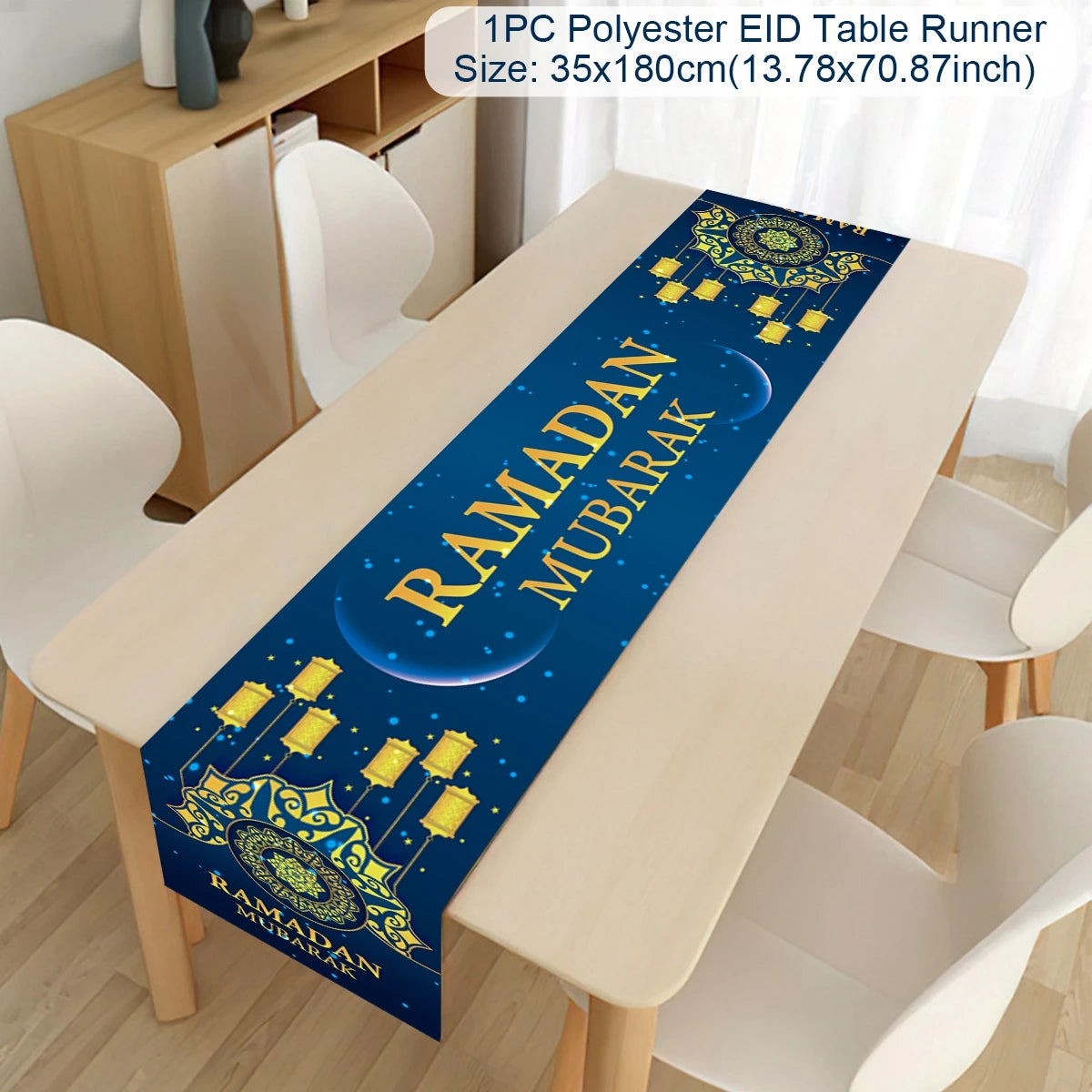 Ramadan Decoration 2025 Table Runner EID Mubarak Decor For Home Tablecloth Ramadan Kareem Islamic Muslim Party Eid Al Adha Gifts